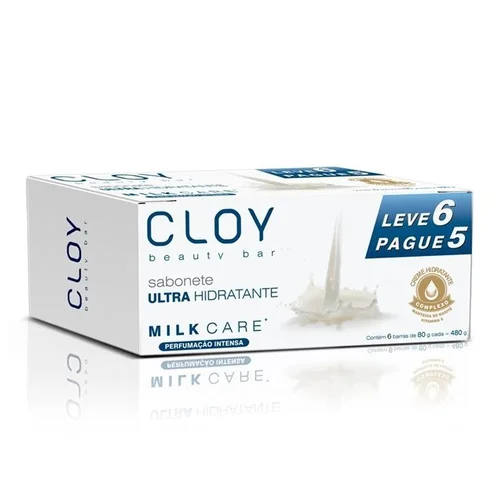 Kit Sabonete em Barra Creme Cloy Milk Care 6 Unidades
