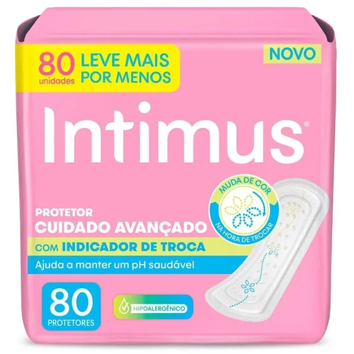 Protetor Diário Intimus Cuidado Avançado com Indicador De Troca 80 Unidades