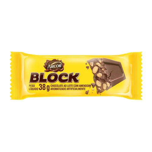Chocolate Arcor Block Amendoim 38G