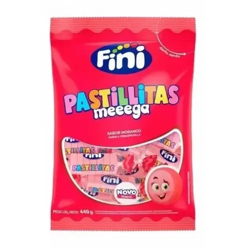Bala Gel Fini Pastillitas Mini 12 Morango 90G