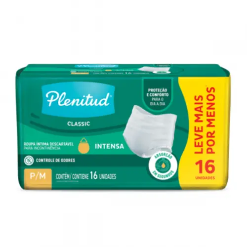 Roupa Intima Plenitud Classic P/M 16Und