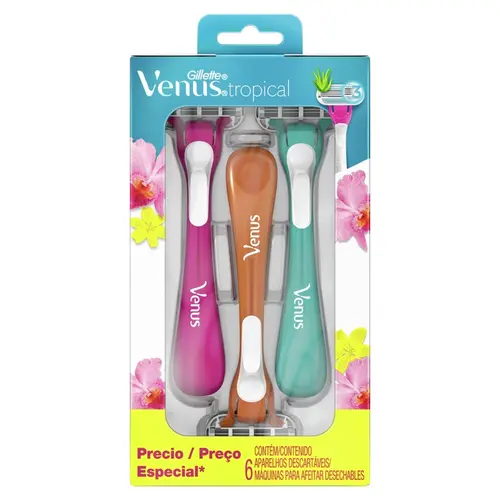 Aparelho de Depilação Gillette Venus Tropical 6 Unidades