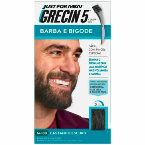 Coloração Para Barba E Bigode Castanho Escuro Grecin 5